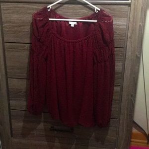 maroon burgundy size medium blouse ophelia roe